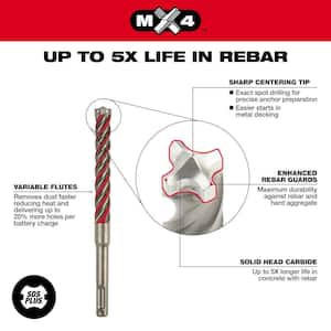 1/4 in. x 6 in. 4-Cutter SDS-PLUS Carbide Drill Bit