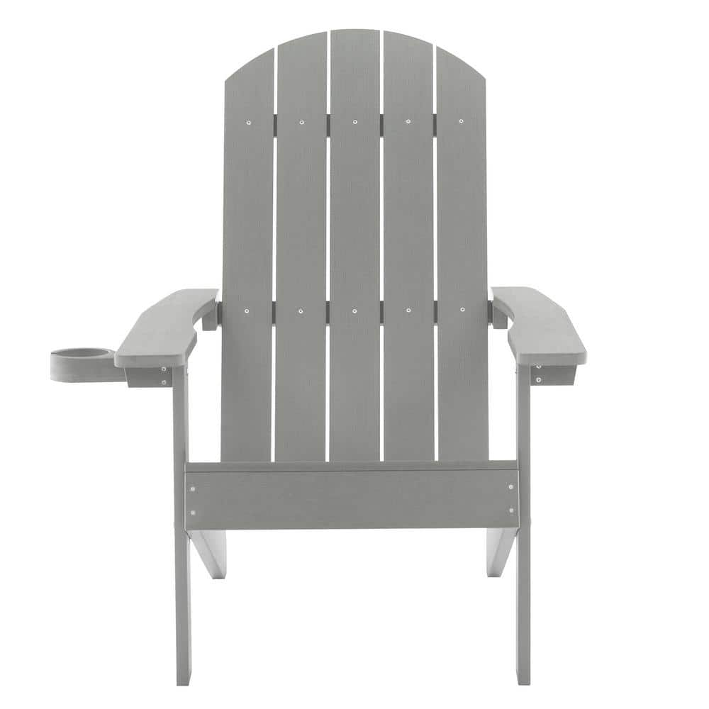 JOYESERY Light Gray All Weather Recycled Plastic Adirondack Chair With   Plastic Adirondack Chairs J Adc 06 Ly 64 1000 