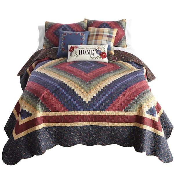 DONNA SHARP Chesapeake UCC Multicolor 3 Piece Polyester King Quilt Set