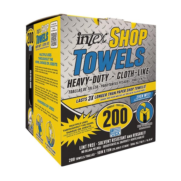 INTEX 200-Count Heavy Duty Blue Painter's Shop Towel NW-00254-200 The Depot