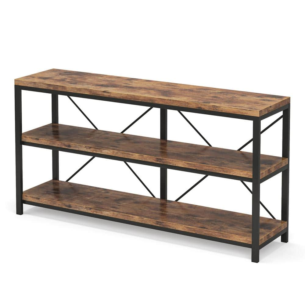 TRIBESIGNS WAY TO ORIGIN Benjamin Brown 70.9 in. Long Console Sofa Table, 2  Tier Narrow Industrial Behind Couch Bar Table Storage Shelves  HD-XK00148-WZZ - The Home Depot