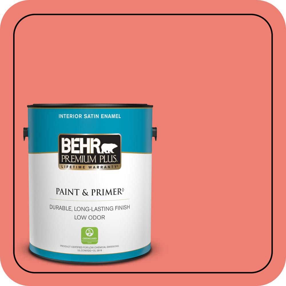 1 gal. #170B-5 Youthful Coral Satin Enamel Low Odor Interior Paint & Primer price history on PriceWatchPro