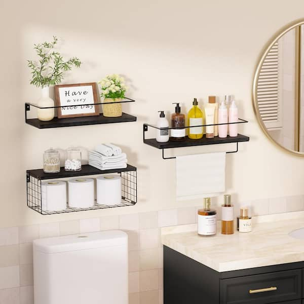 Small Floating Shelves for Wall, Small Black Shelf 5.9 * 5.7 Inch Display  Ledges for Small Decor, Mini Shelf for Wall, Black