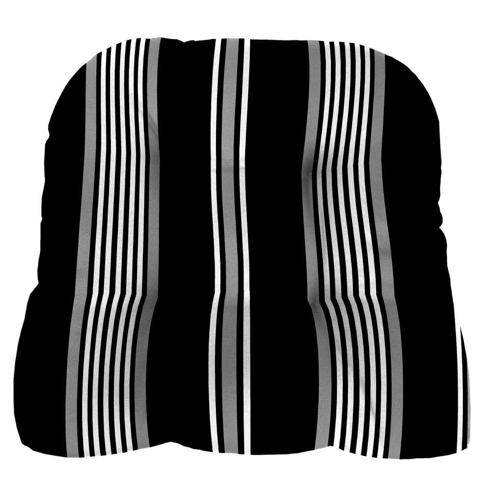 Reeder Black and White Striped Outdoor Cushion Set