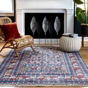Everly Oriental Blue 3 ft. x 5 ft. Area Rug