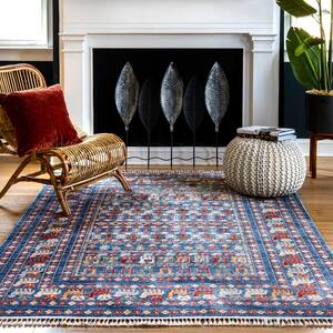Everly Oriental Blue 4 ft. x 6 ft. Area Rug