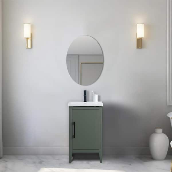 20 in. W x 15.8 in D x 34 in. H Single Sink Bathroom Vanity Cabinet in Vintage Green with Ceramic Top