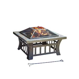 20 in. H x 30 in. W x 30 in. D Steel Square Wood Fire Pit