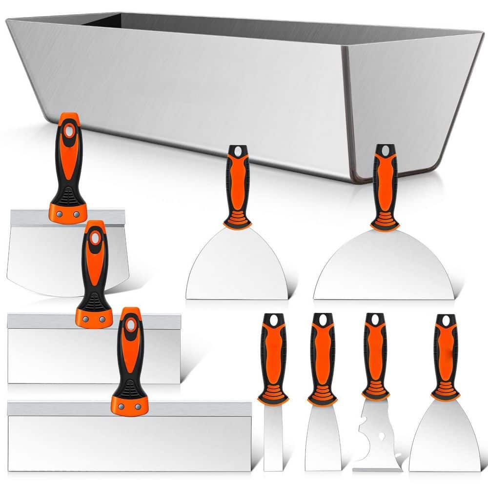 10-Piece Drywall Tools Include Stainless Steel Putty Knife Set, Taping Knives, Painter Scraper, 14 in. Mud Pan and Scoop price history on PriceWatchPro