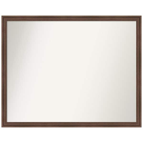 Amanti Art Florence Medium Brown 29.75 in. x 23.75 in. Non-Beveled Casual Rectangle Framed Wall Mirror in Brown