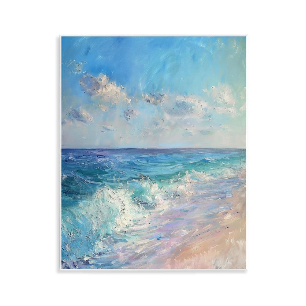 Soft Ocean Beach by LSR Design Studio Unframed Coastal Graphic Art Print 14 in. x 11 in. price history on PriceWatchPro