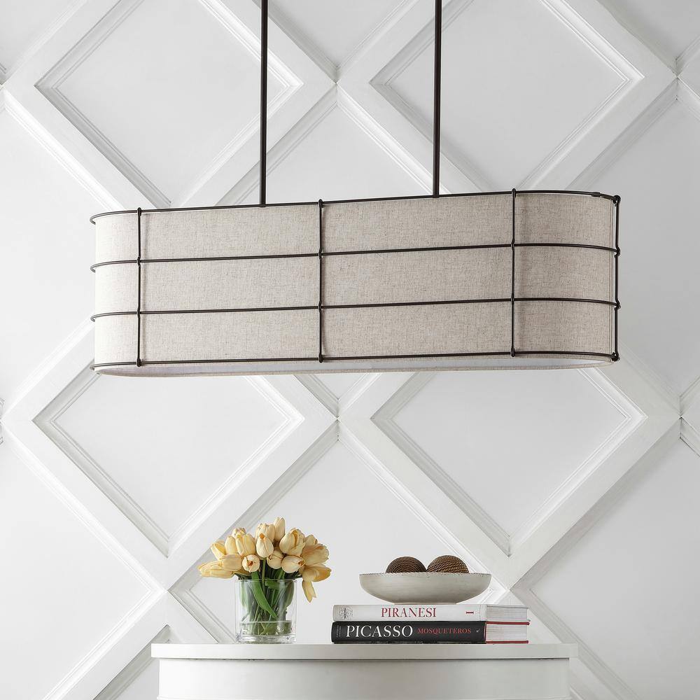 Chadwick 42" Rustic Farmhouse LED Linear Pendant in Oil-Rubbed Bronze
