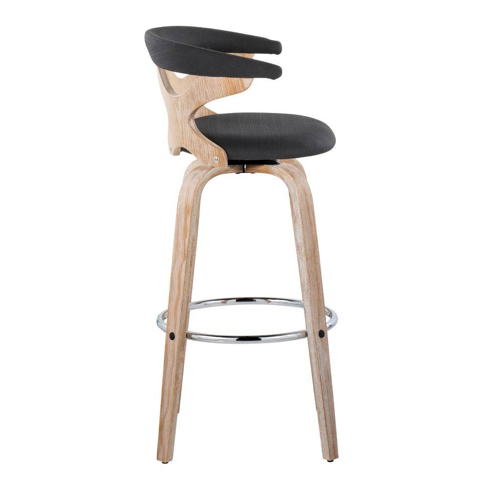 Gardenia Black Wood and Metal Swivel Barstool Set