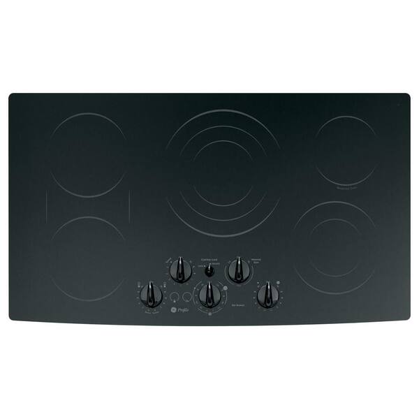 GE Profile CleanDesign 36 in. Smooth Surface Radiant Electric Cooktop in Black with 5 Elements