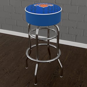 New York Knicks City 31 in. Blue Backless Metal Bar Stool with Vinyl Seat