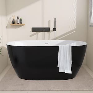 Zeafive Zey 51 in. x 27.5 in. Acrylic Freestanding Soaking Bathtub