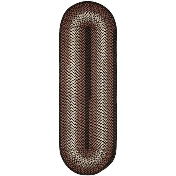 Pioneer Black Multi 2 ft. x 8 ft. Indoor/Outdoor Braided Runner Rug