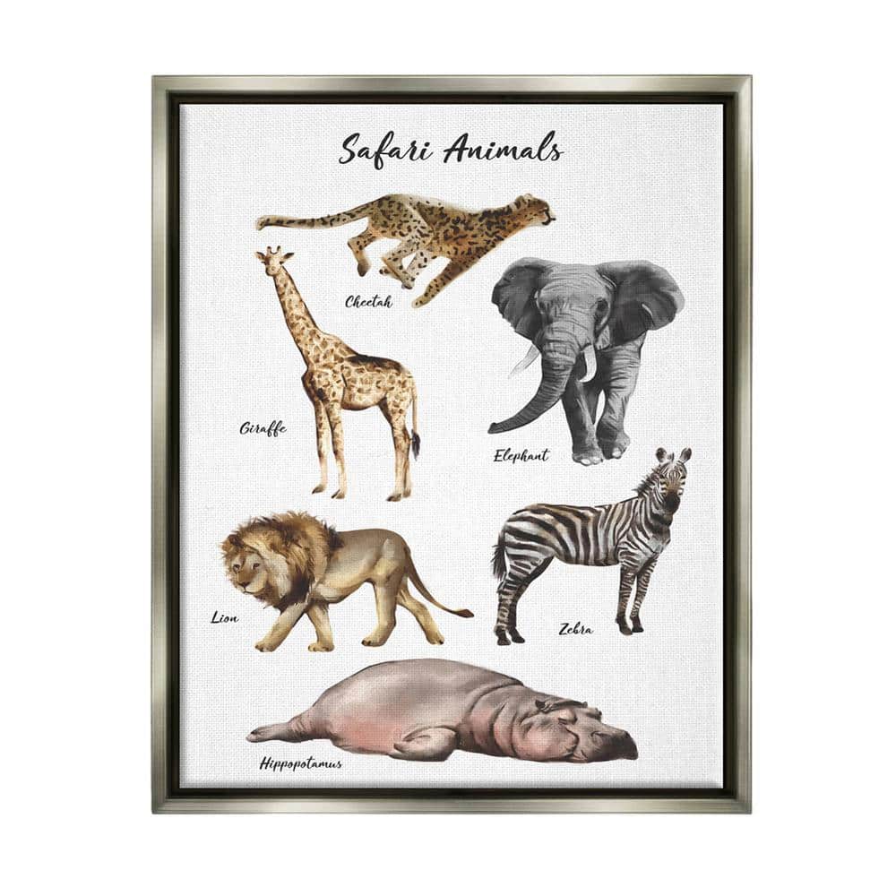 StyleWell Kids Safari Animals Framed Wall Art (Set of 4) (11 in. W