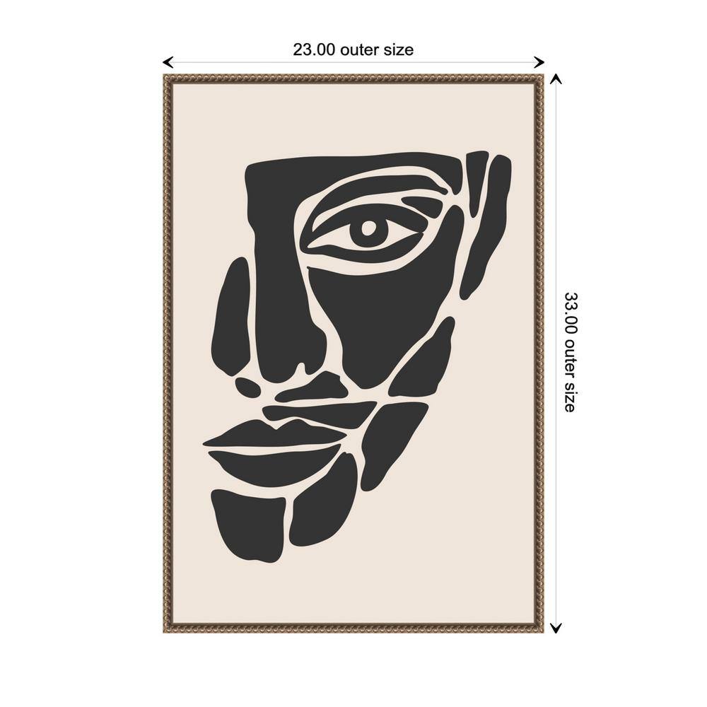 33"x23" Monochrome Abstract Face Beaded Canvas Art