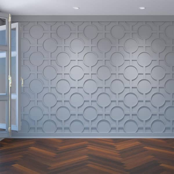 Ekena Millwork 27 3/4"W x 15 3/8"H x 3/8"T Medium Chesterfield Decorative Fretwork Wall Panels in Architectural Grade PVC