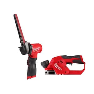 M12 FUEL 12-Volt Lithium-Ion Brushless Cordless 1/2 in. x 18 in. Bandfile with M12 2in. Planer