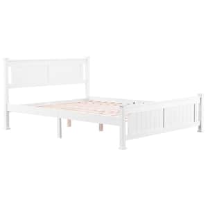 Vertical White Platform Bed Full
