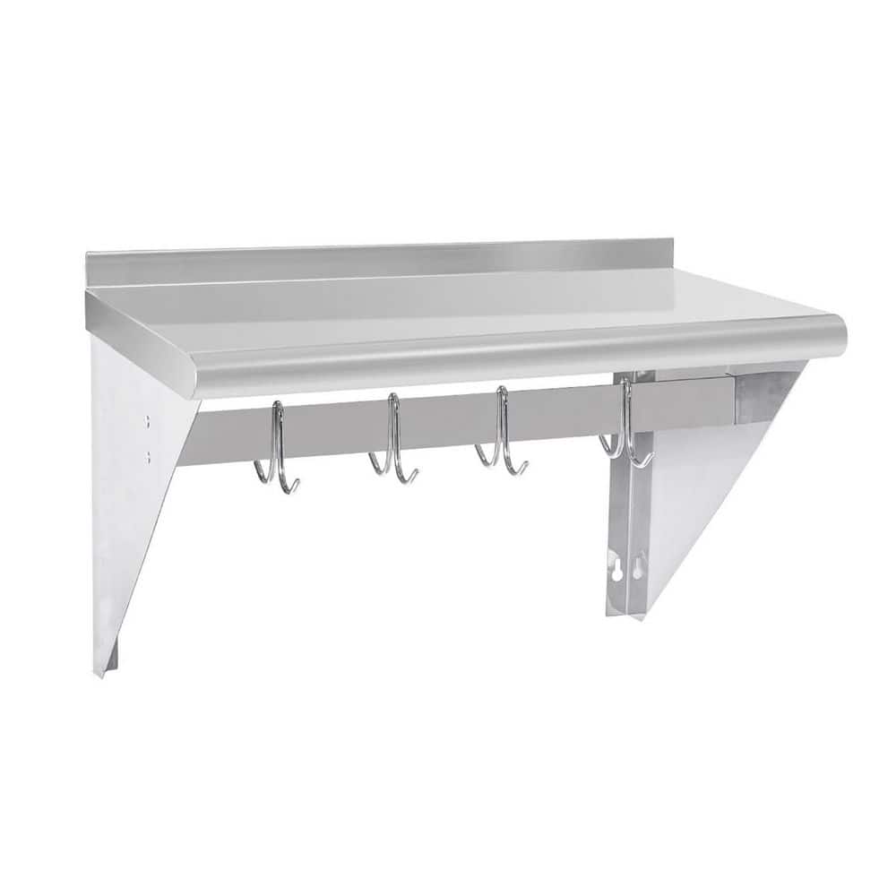 18 x 24 Polished Stainless Steel Wall Mounted Rack Pot Rack with Hooks NSF Certified Heavy Duty Storage for Kitchen price history on PriceWatchPro