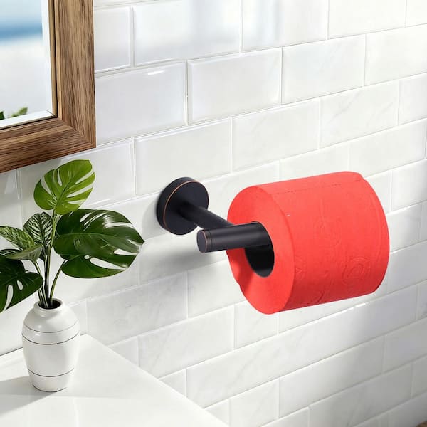 2-Pack 304-Stainless Steel Round Wall Mounted 6.5 in. Toilet Paper Holders in Oiled Rubbed Bronze
