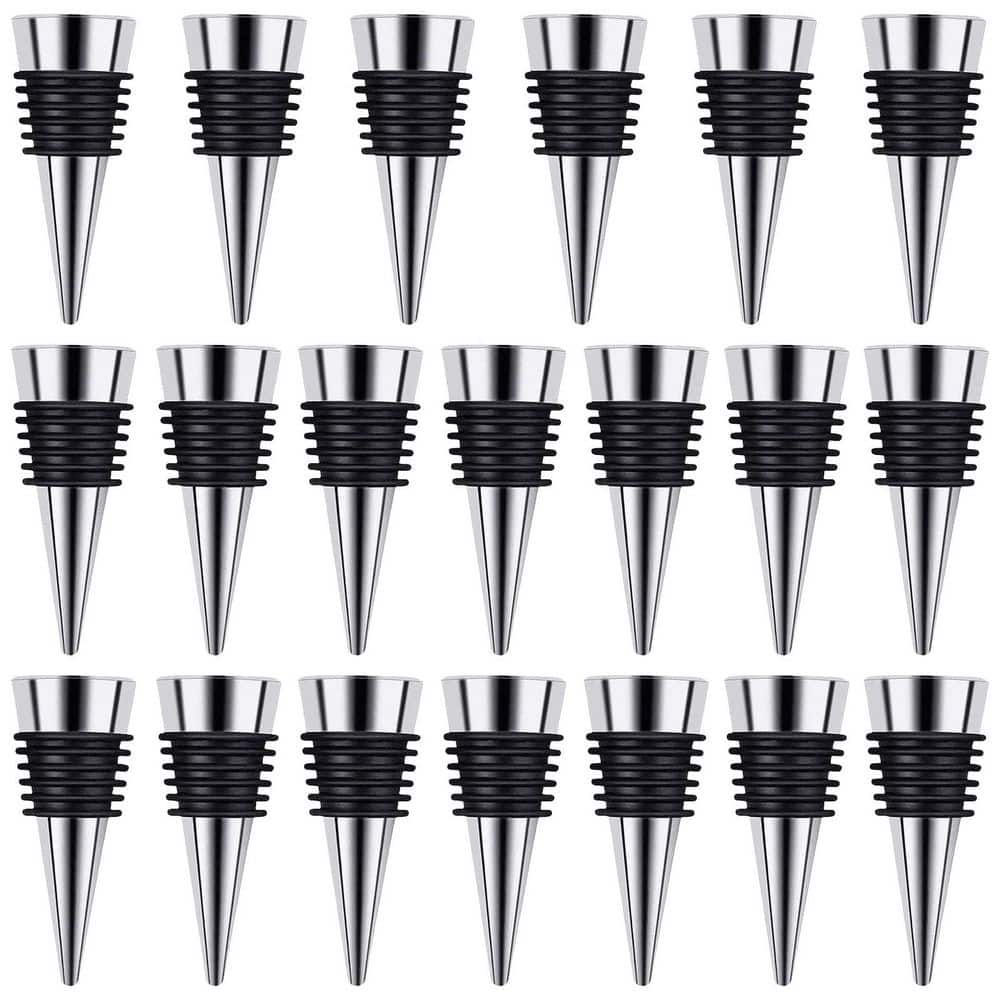 Silver Reusable Decorative Wine Bottle Stoppers for Kitchen, Bar, Gifts, Holiday Parties, Weddings, 20 Pack price history on PriceWatchPro