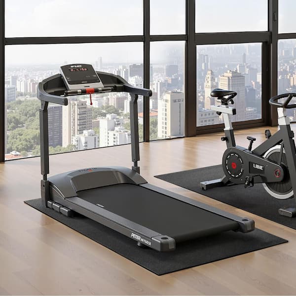 SKYSHALO Treadmill Mat for Carpet in Black,12.47 sq ft 1/4 in