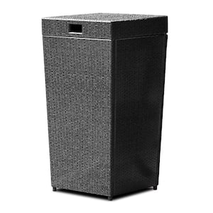 Outdoor Trash Can Rattan Garbage Can Trash Bin with Removable Lid