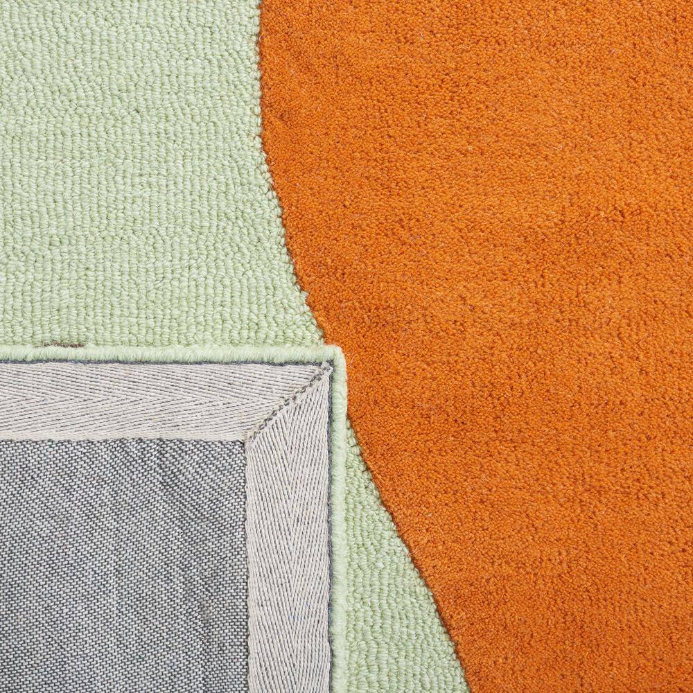 Green and Rust Hand-Tufted Wool Abstract Area Rug