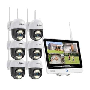 8-Channel 3MP 1TB NVR Wireless Security Camera System with 360 Pan Tilt 6 Outdoor Cameras and 12.5 in. LCD Monitor