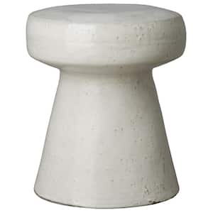 Mushroom White Ceramic Garden Stool