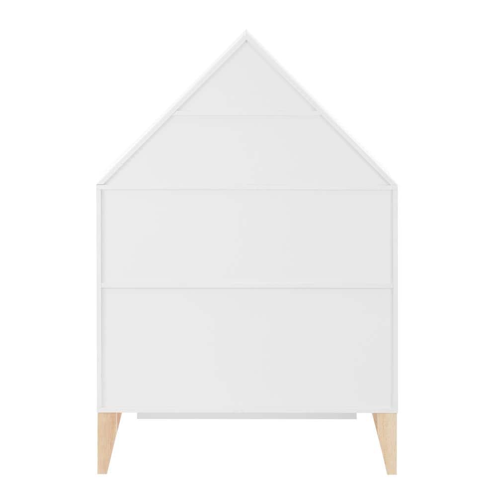 Steiner White Dollhouse 8-Compartment Kids Bookshelf with Beech Legs