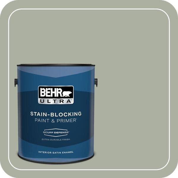BEHR ULTRA 1 gal. #ICC-67 Meditation Extra Durable Satin Enamel Interior Paint & Primer