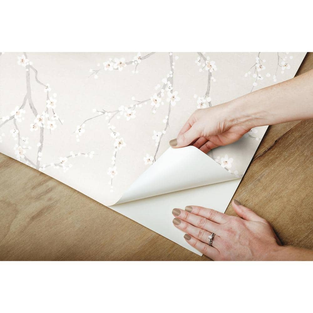 Pearl Cherry Blossom Peel and Stick Vinyl Wallpaper
