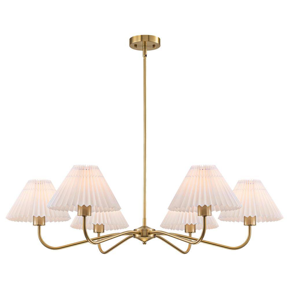 6-Light Modern Gold Chandelier with Folded Fabric Shades, E26 Bulbs, Adjustable Rods for Dining Room,Living Room,Bedroom price history on PriceWatchPro