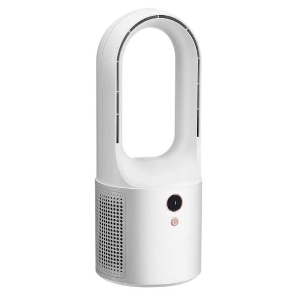 Desk Fan Bladeless 12.99 in. Tower Fan in White Personal Portable Desk Fan 6-Speed USB Tower Fan with Button Control
