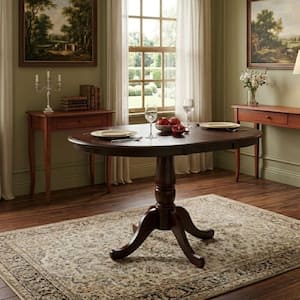 Mocha 36 in. x 36 in. x 48 in. Extension Laurel Pedestal Table