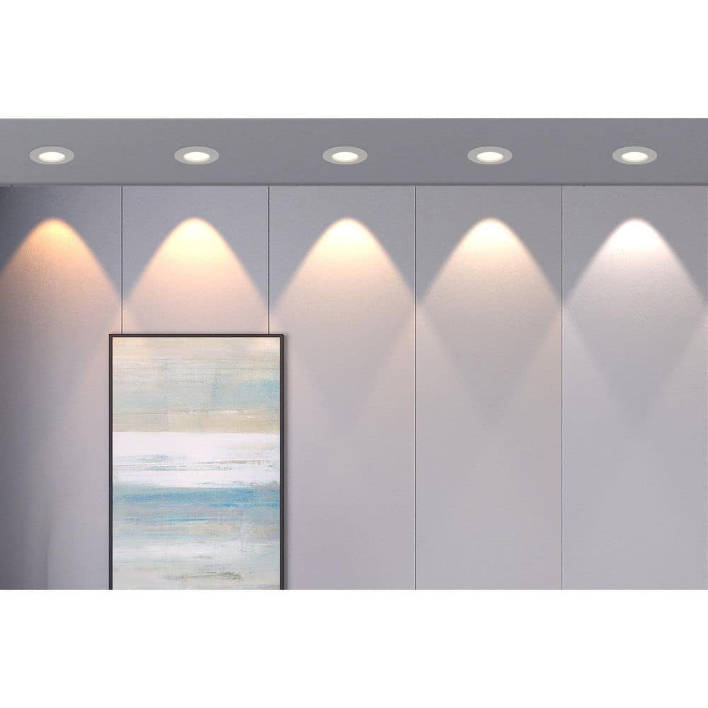 White 5/6" Selectable LED Recessed Light Trim (4-Pack)