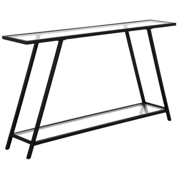 Meyer&Cross Yair 52 in. Rectangle Blackened Bronze Glass Console Table