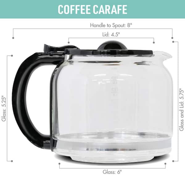 HADEN 12-Cup Black Replacement Carafe with Lid 75504 - The Home Depot