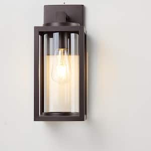 Oil Rubbed Bronze Outdoor Wall Outlet Wall Sconce Lantern with No Bulbs Included Clear Glass Shade