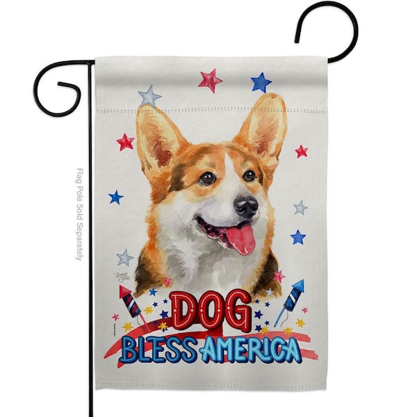 Breeze Decor 13 in. x 18.5 in. Patriotic Pembroke Welsh Corgi Dog ...