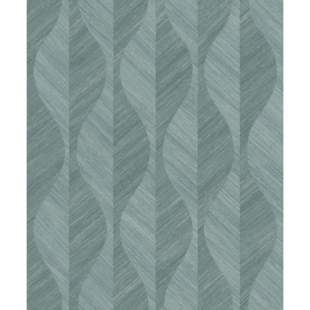 Oresome Teal Ogee Vinyl Wallpaper Roll