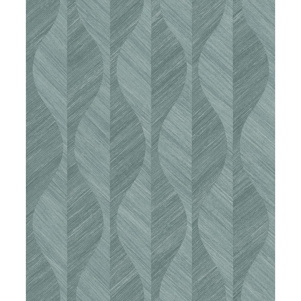 Advantage Oresome Teal Ogee Vinyl Wallpaper Roll
