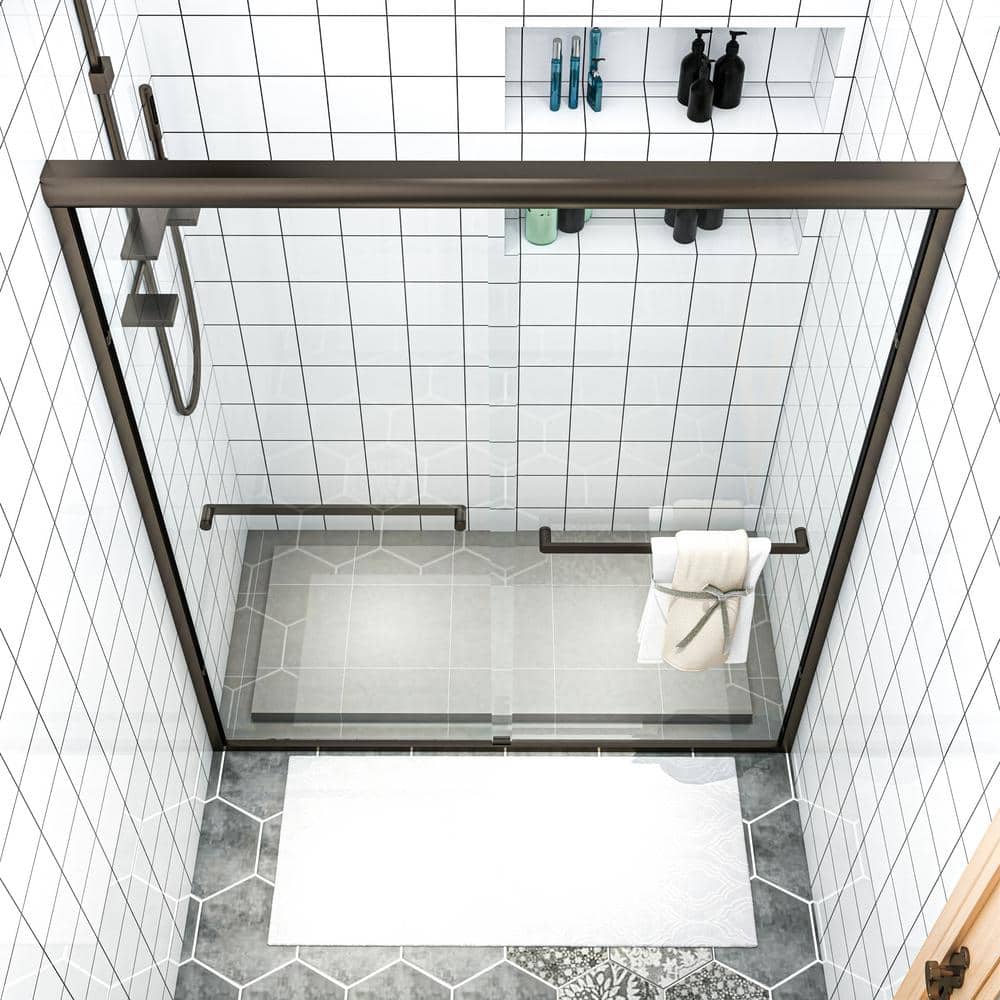 60" W x 72" H Oil Rubbed Bronze Double Sliding Shower Door