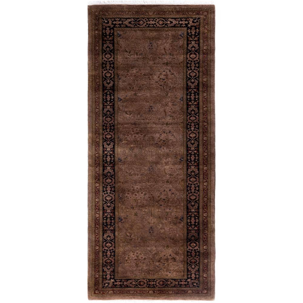Fine Vibrance Brown 3 X 8 Hand Knotted Wool Indoor Area Rug price history on PriceWatchPro