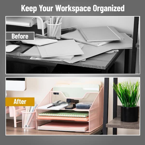 5 Trays Desk Organizer Document Holder With Handle File Organizer Paper Organ - View #8
